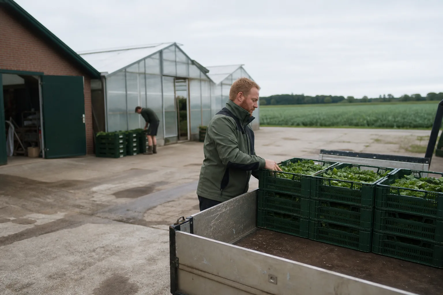 Werk op een Nederlands agrarisch bedrijf. Beeld bij het artikel: Waaraan zie je dat je afhaalpunt klaar is voordat het afhaalvenster opengaat?
