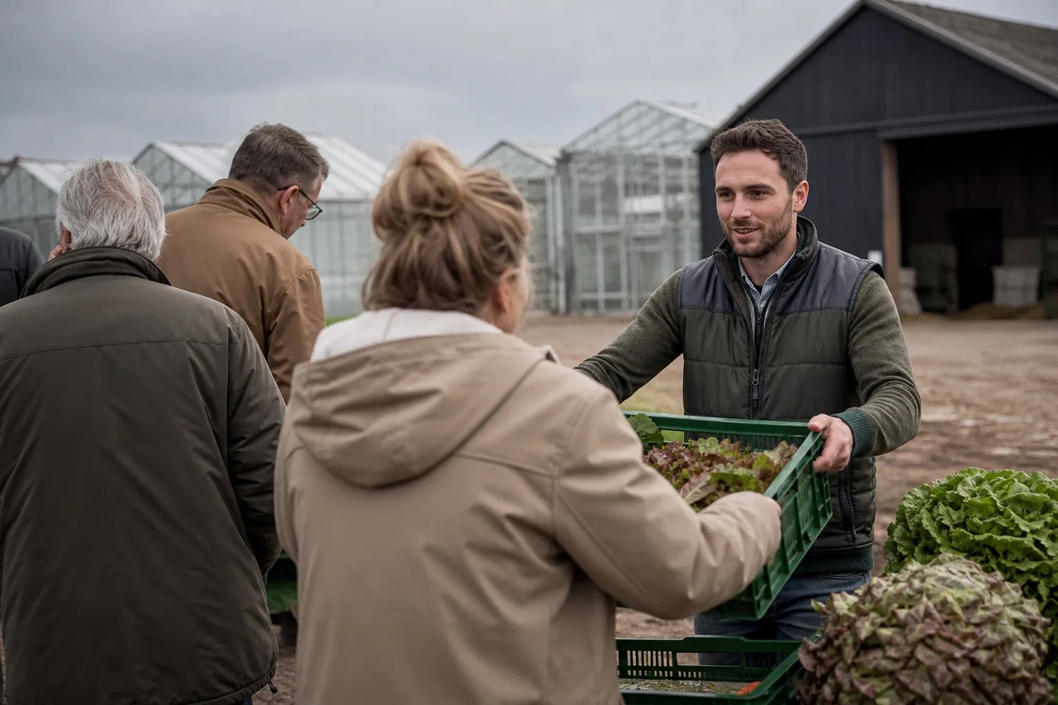 Werk op een Nederlands agrarisch bedrijf. Beeld bij het artikel: Waar moet je op letten als je vanaf je eigen erf aan klanten verkoopt?